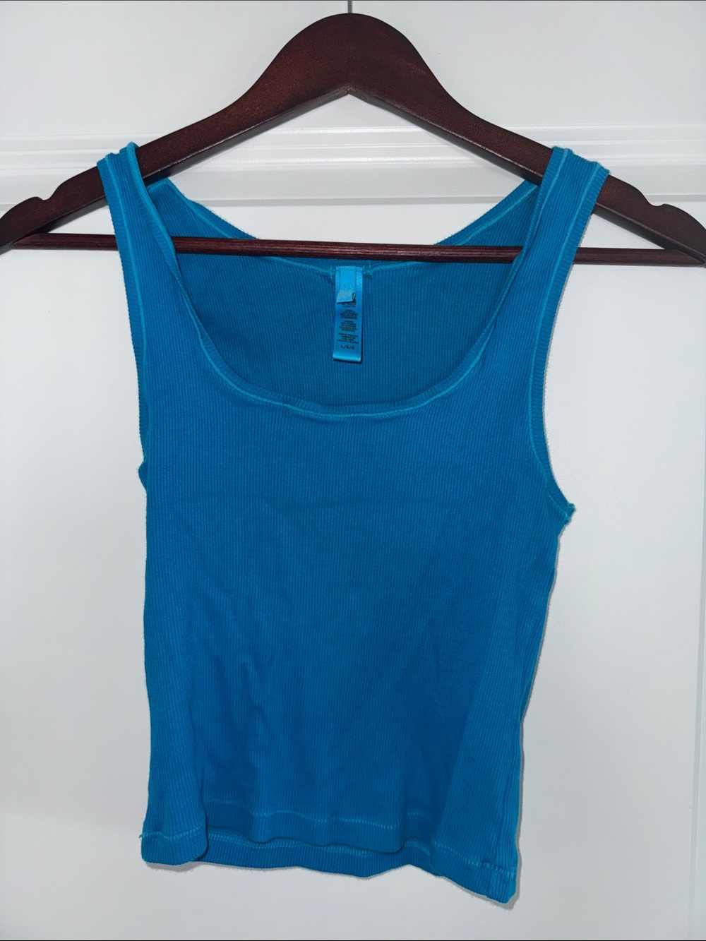 SKIMS Ribbed Scoop Tank Top - Teal